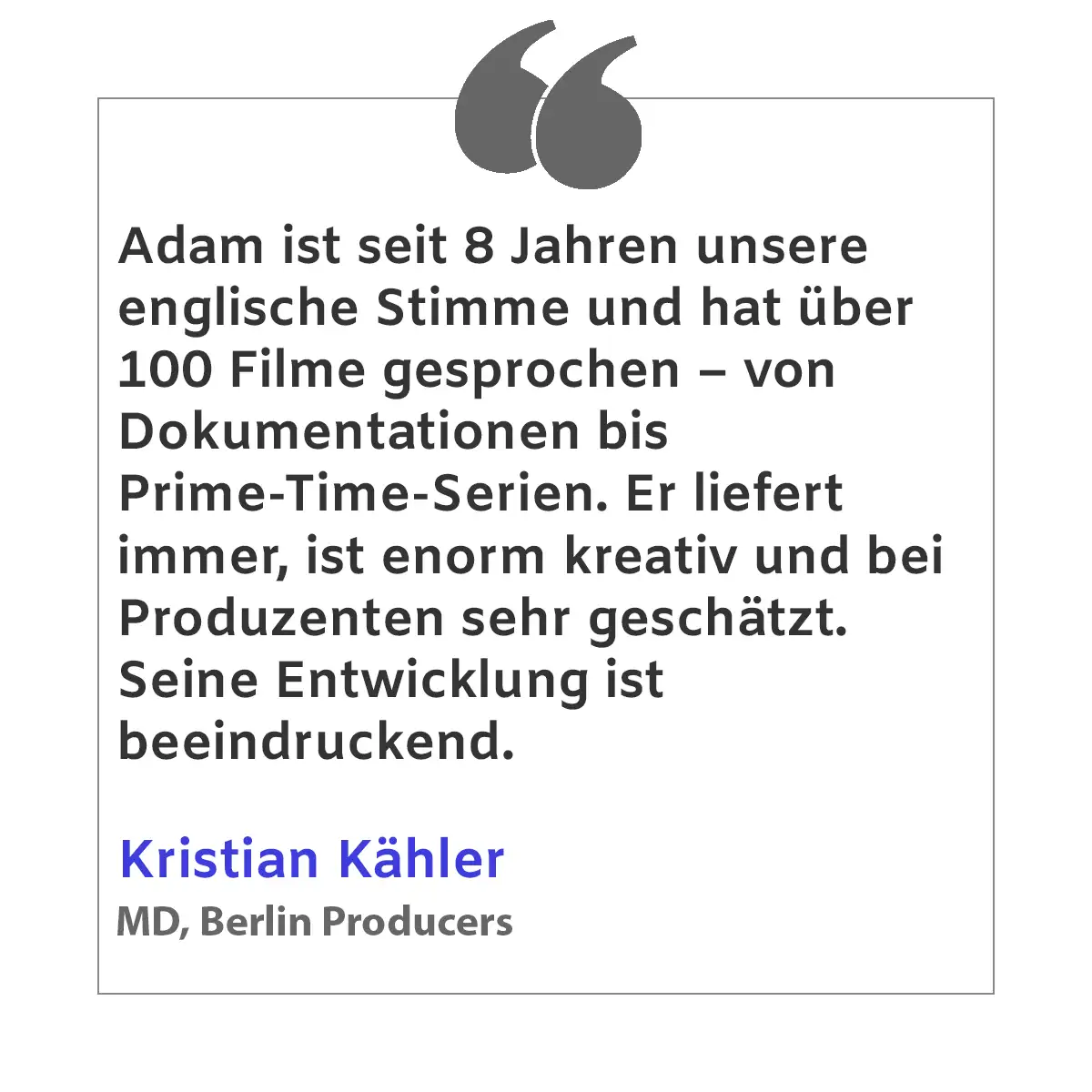 Kristian Kähler testimonial