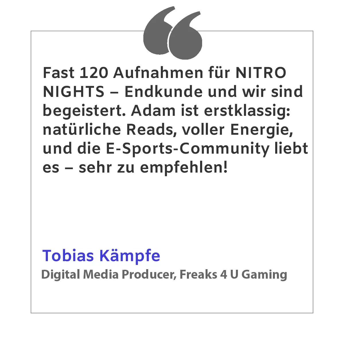 Tobias Kämpfe testimonial
