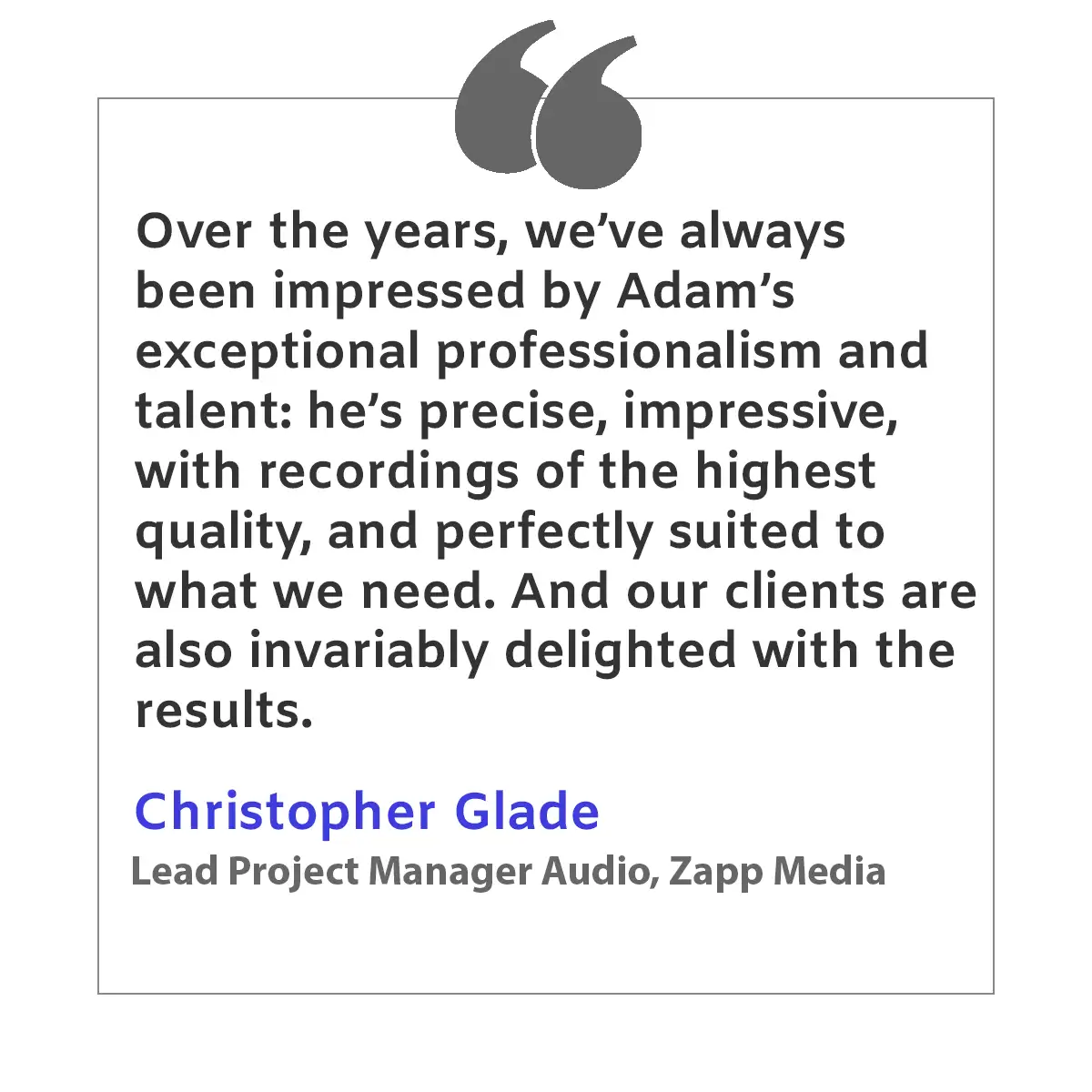 Zapp Media testimonial